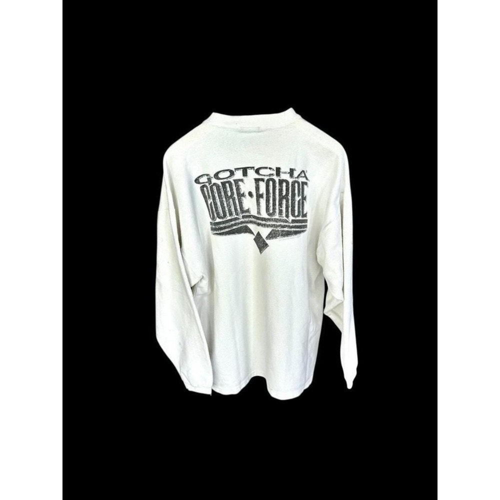 Vintage 90's‎ Gotcha Surf Skate White Thrashed Pullover Sweatshirt Men's Large